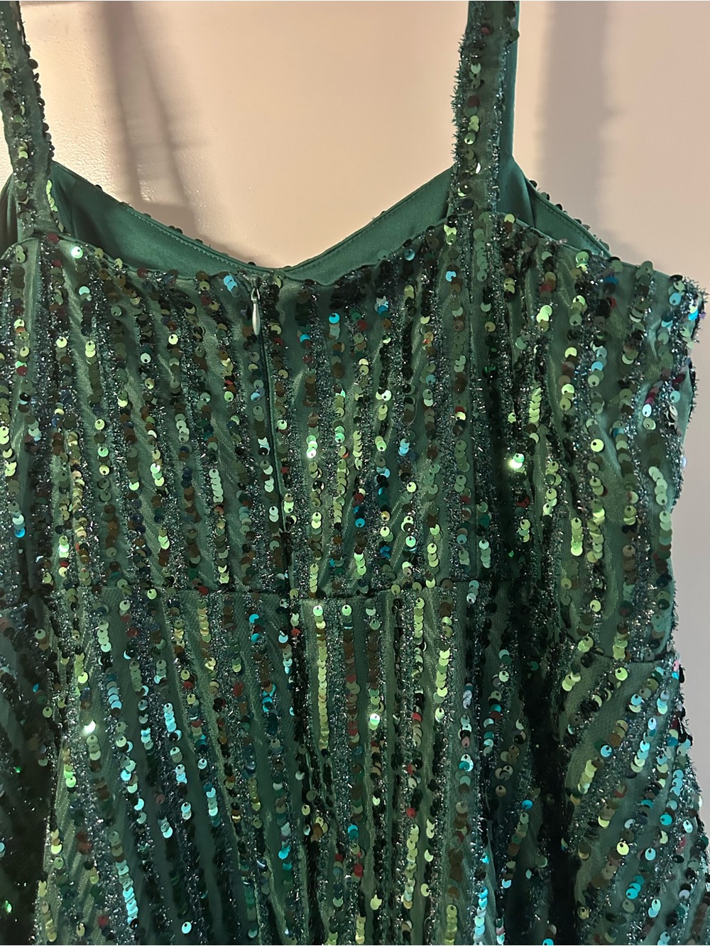 Womens Green Sequin Party Dress